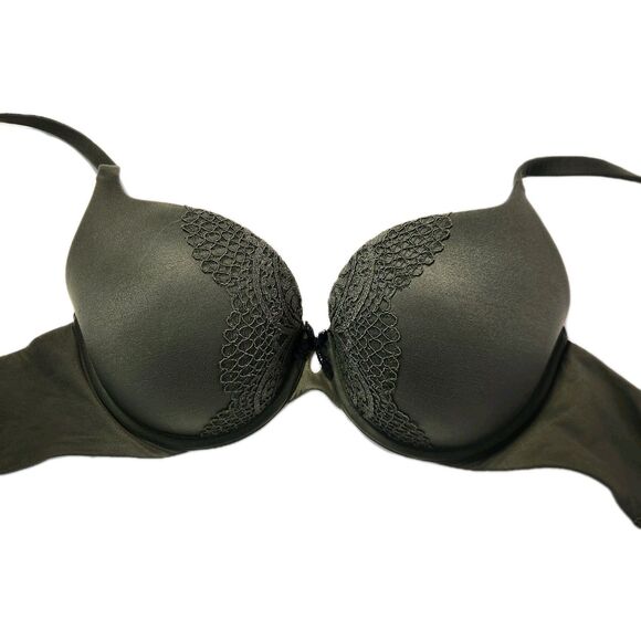 Victoria’s Secret Body by Victoria Perfect Shape Bra 32DD Green Lace Push Up - Picture 2 of 13